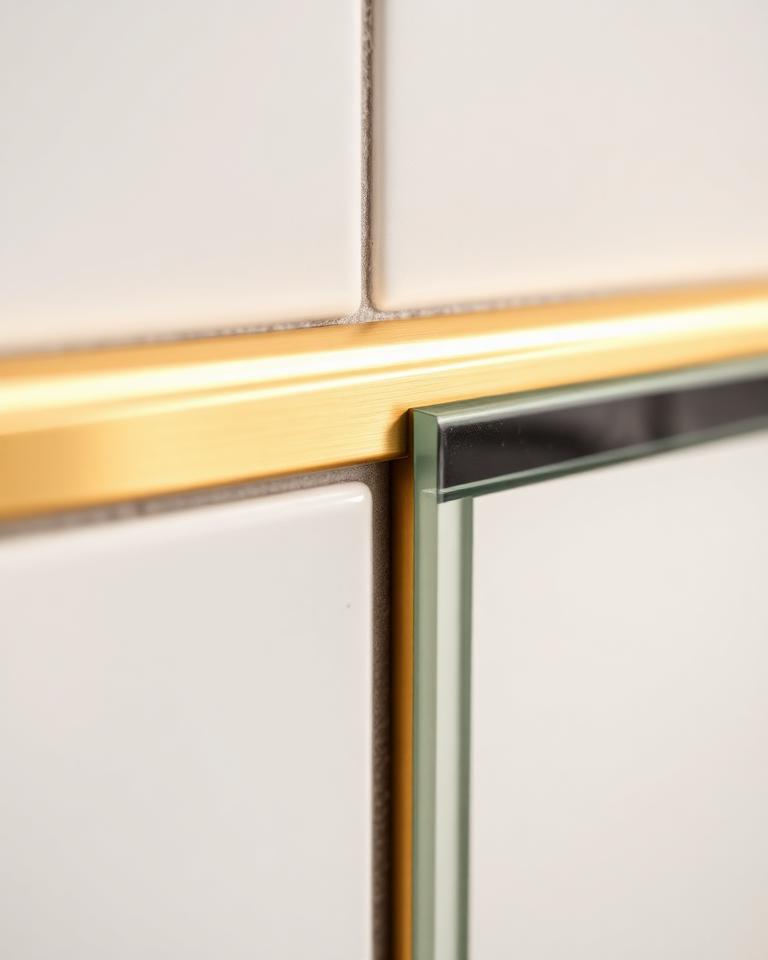 Metal & Glass Trim tile at Elite Home Design
